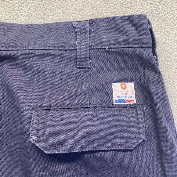 Tyndale FR Mens Carpenter Pants 42X32 Navy Blue Fire Resistance Pocket Workwear - Picture 10 of 11
